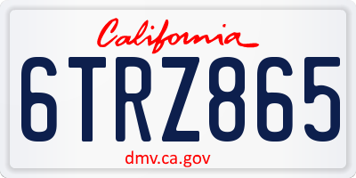 CA license plate 6TRZ865