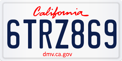 CA license plate 6TRZ869