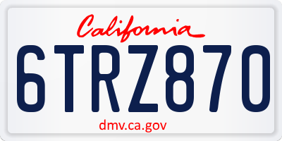 CA license plate 6TRZ870