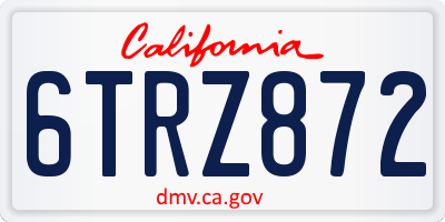 CA license plate 6TRZ872