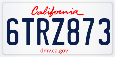 CA license plate 6TRZ873