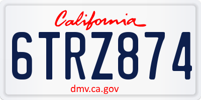 CA license plate 6TRZ874