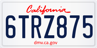 CA license plate 6TRZ875