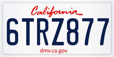 CA license plate 6TRZ877