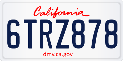 CA license plate 6TRZ878