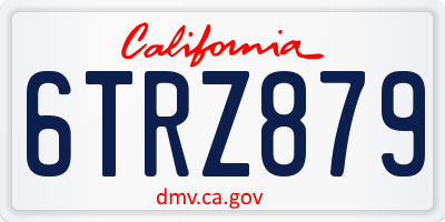 CA license plate 6TRZ879