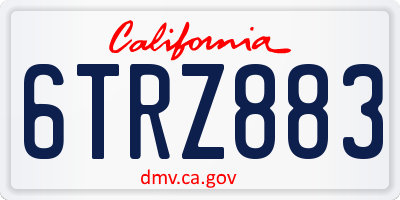 CA license plate 6TRZ883
