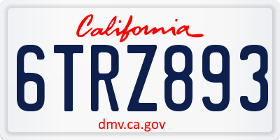 CA license plate 6TRZ893