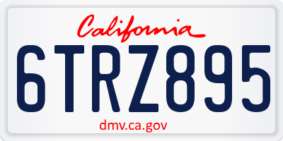 CA license plate 6TRZ895