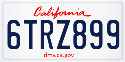 CA license plate 6TRZ899