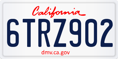 CA license plate 6TRZ902