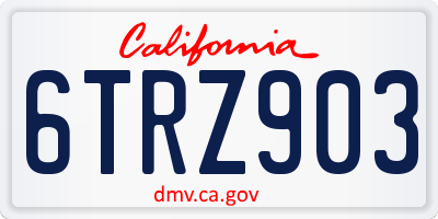 CA license plate 6TRZ903