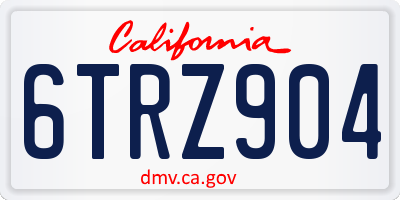 CA license plate 6TRZ904