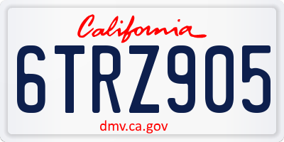 CA license plate 6TRZ905