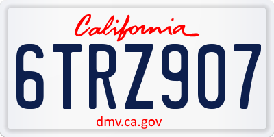 CA license plate 6TRZ907