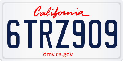 CA license plate 6TRZ909