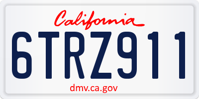 CA license plate 6TRZ911