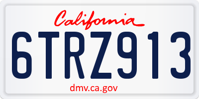 CA license plate 6TRZ913