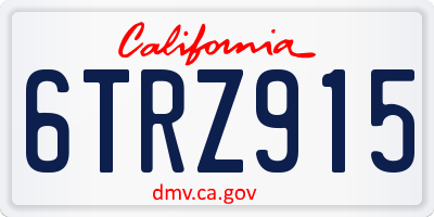 CA license plate 6TRZ915