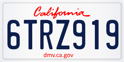 CA license plate 6TRZ919