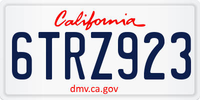 CA license plate 6TRZ923