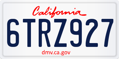 CA license plate 6TRZ927