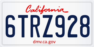 CA license plate 6TRZ928