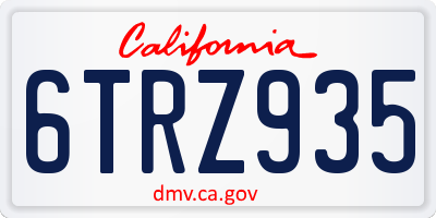 CA license plate 6TRZ935