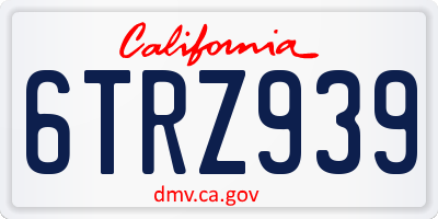 CA license plate 6TRZ939