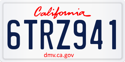 CA license plate 6TRZ941