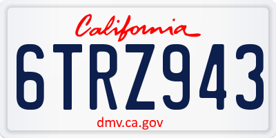 CA license plate 6TRZ943