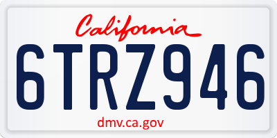 CA license plate 6TRZ946