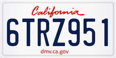 CA license plate 6TRZ951