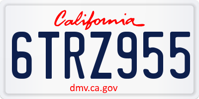 CA license plate 6TRZ955