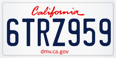 CA license plate 6TRZ959