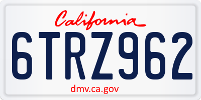 CA license plate 6TRZ962