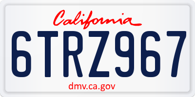 CA license plate 6TRZ967