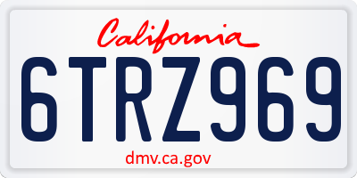 CA license plate 6TRZ969