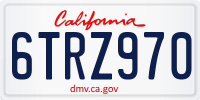 CA license plate 6TRZ970