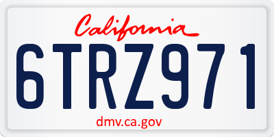 CA license plate 6TRZ971