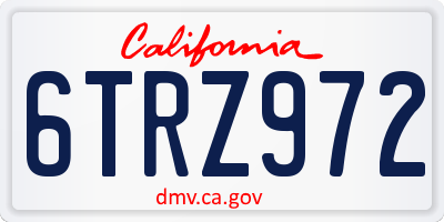 CA license plate 6TRZ972