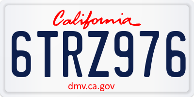 CA license plate 6TRZ976