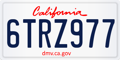 CA license plate 6TRZ977