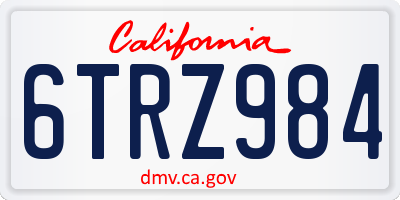 CA license plate 6TRZ984