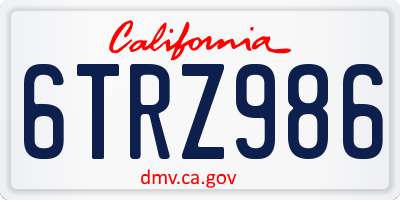 CA license plate 6TRZ986