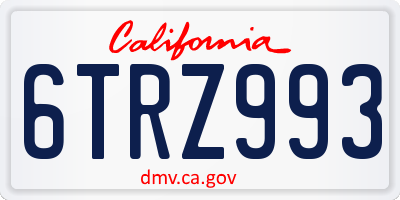 CA license plate 6TRZ993