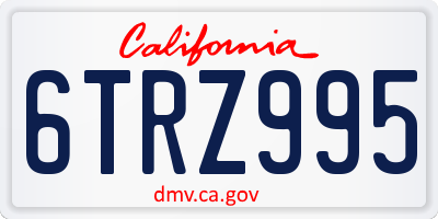 CA license plate 6TRZ995
