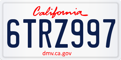 CA license plate 6TRZ997