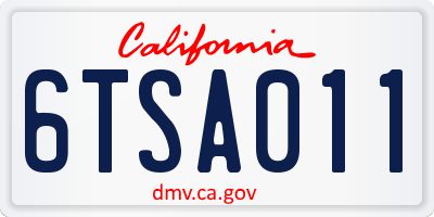CA license plate 6TSA011