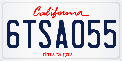 CA license plate 6TSA055